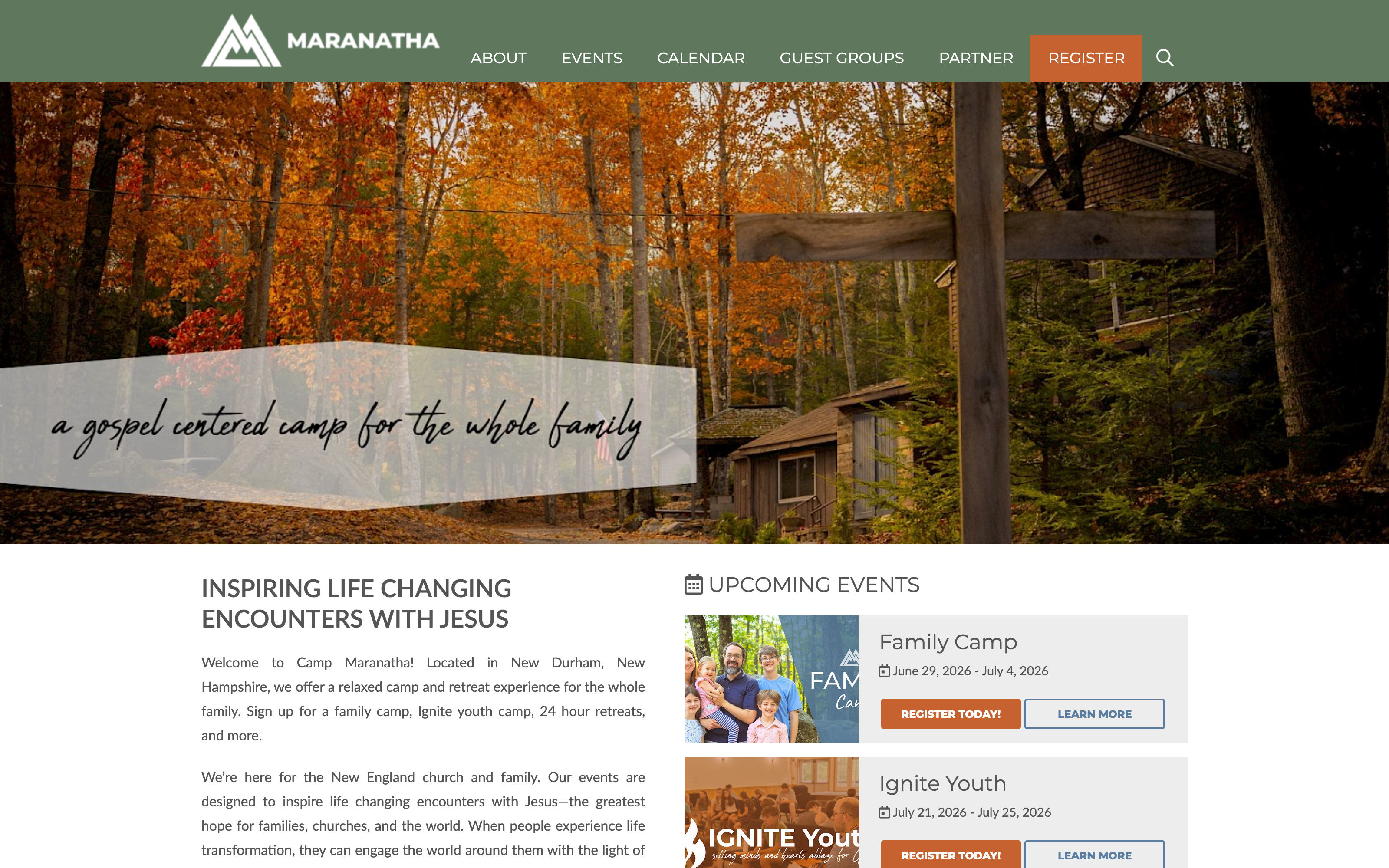 Maranatha website screenshot